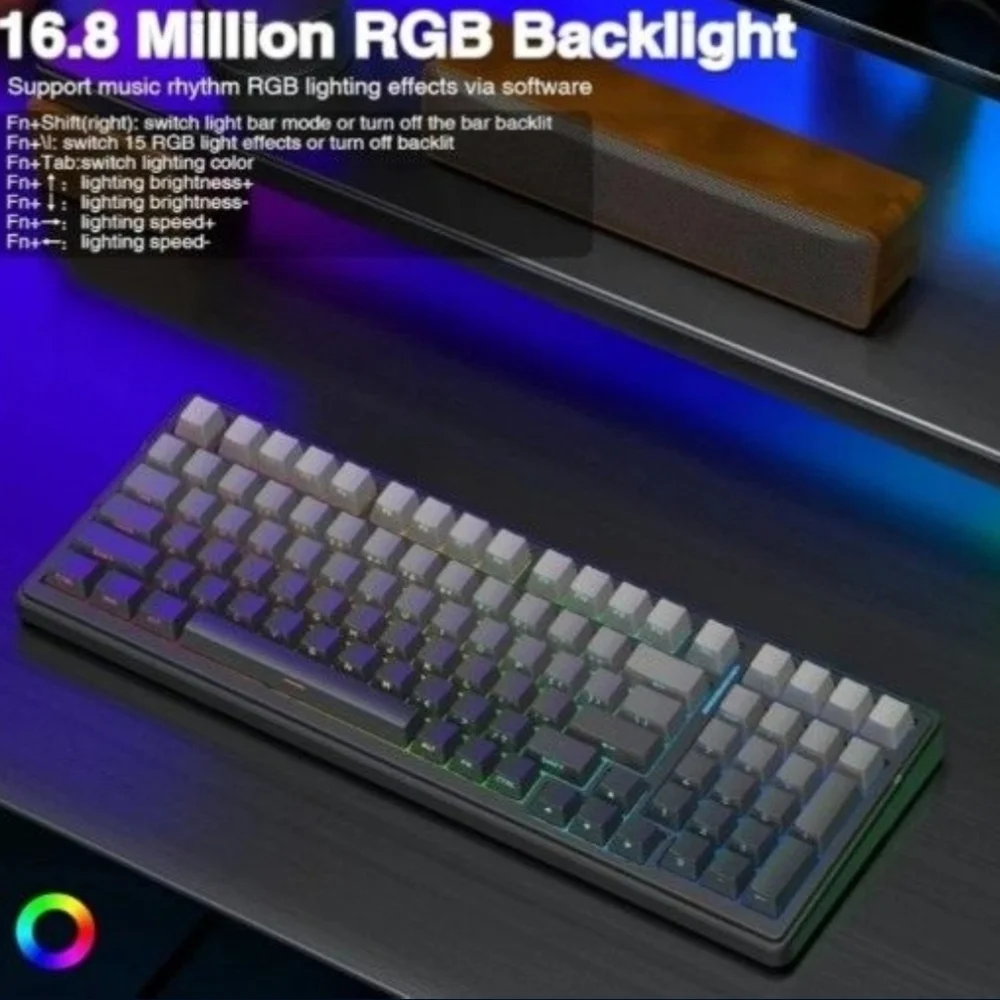 Aula F99Pro Black + Gradient Grey Mechanical Keyboard Wireless